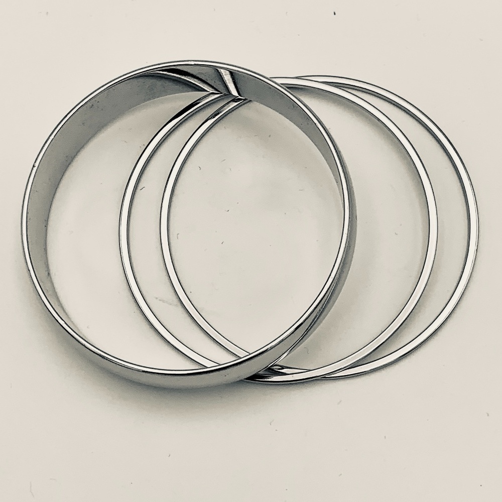 Monet Silver Plated Bangle Bracelets - image 3